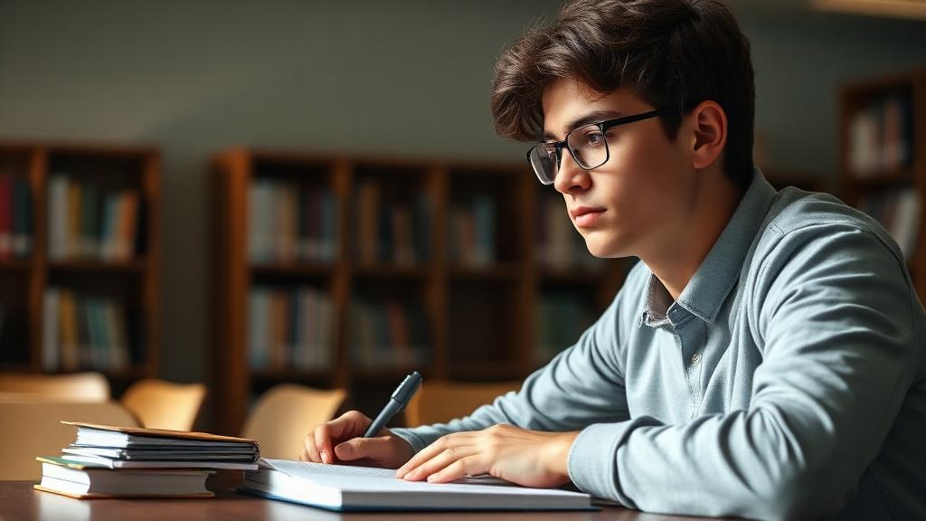 Étudiant concentré en révision pour concours et examens - Sophrologie performance étudiants, gestion stress examens et préparation mentale concours à Toulouse par iBtiSophrologie