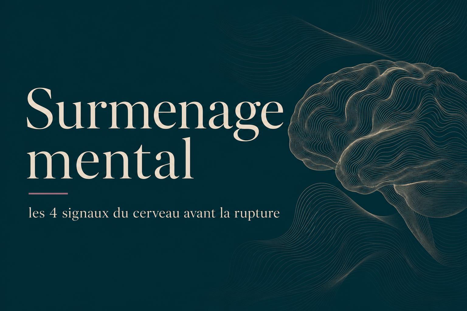 Surmenage mental : les 4 signaux du cerveau avant la rupture — visuel éditorial