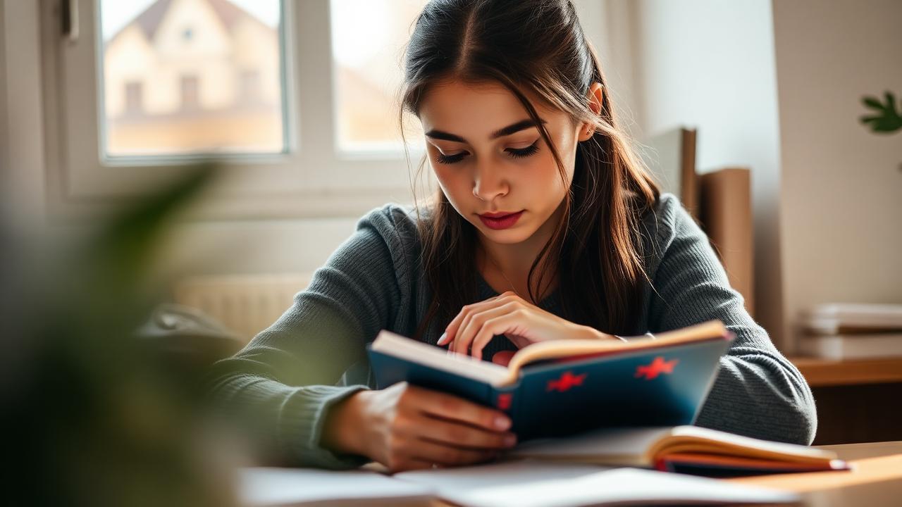 Sophrologie pour étudiants à Toulouse : étudiante concentrée préparant un concours grâce à la préparation mentale